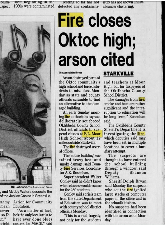 Fire Closes Oktoc High