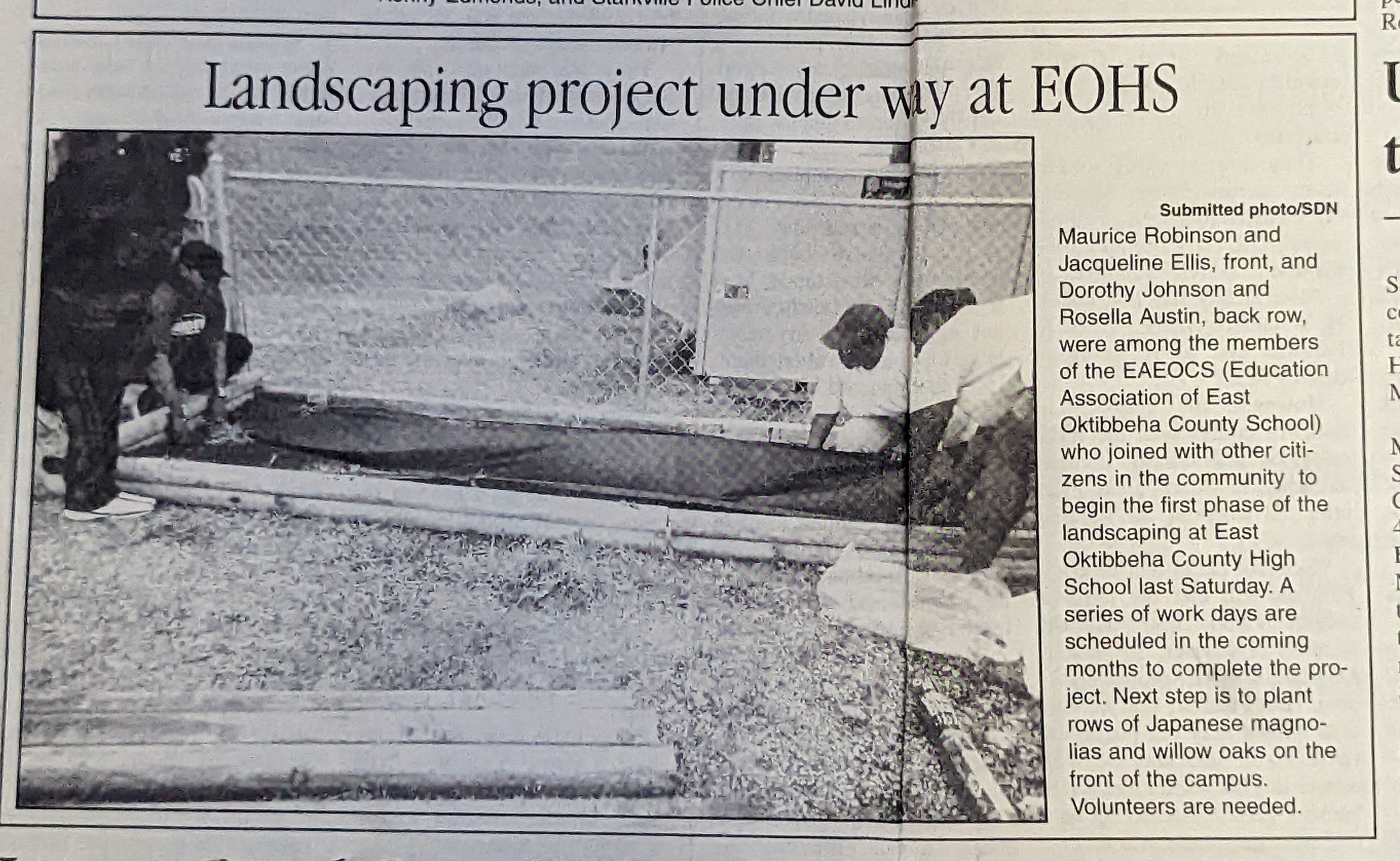 Landscaping project underway at EOHS
