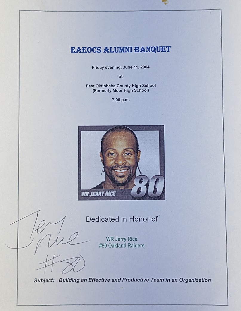 Jerry Rice Cover for Alumni Banquet