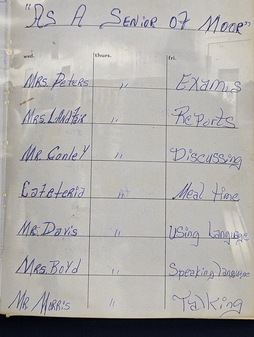 A Student's Teachers' Names